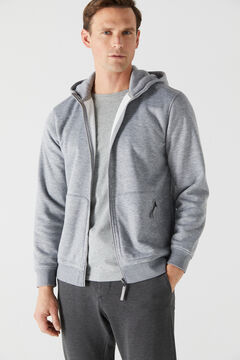 Cortefiel Fleece hoodie Gray