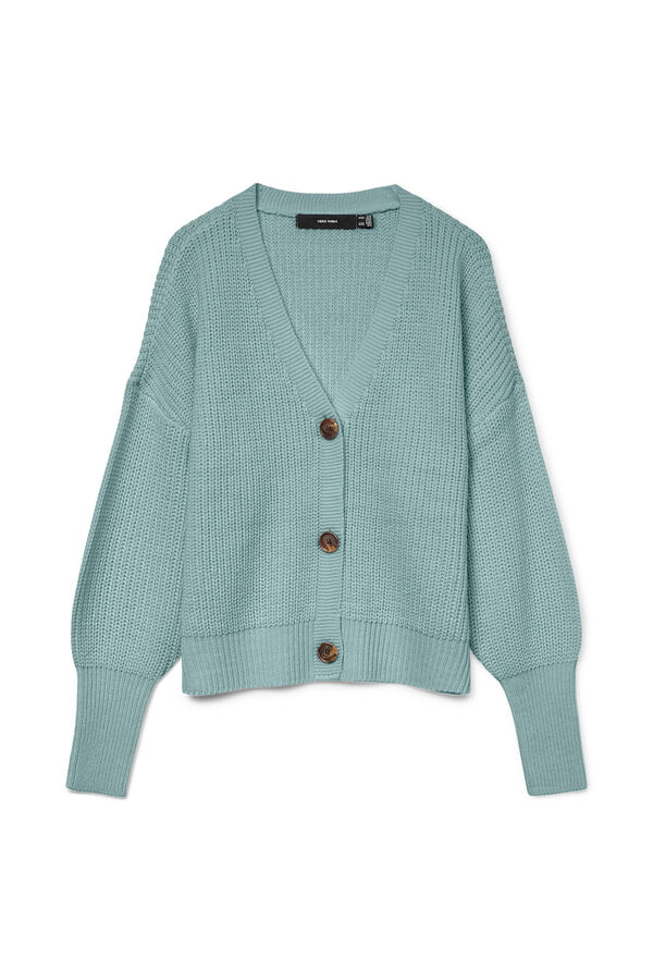 Vero Moda Long sleeve button-up cardigan Turquoise