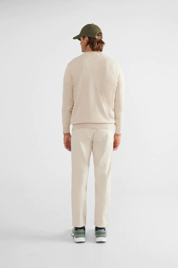 Silbon Plain light beige crew neck jumper Beige