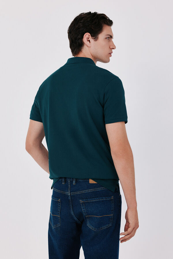 Cortefiel Piqu&eacute; slim polo shirt Dark green
