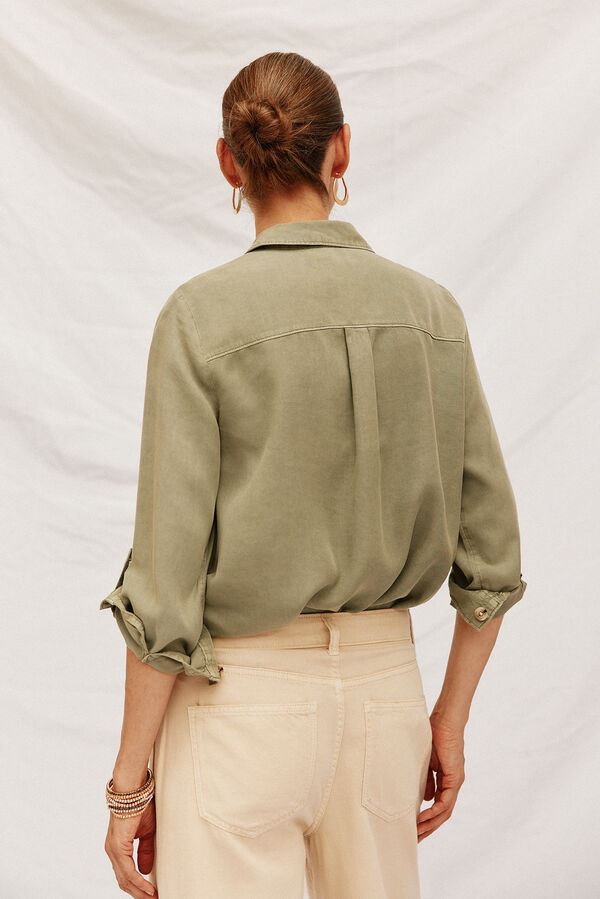 Cortefiel  tencel denim shirt Kaki