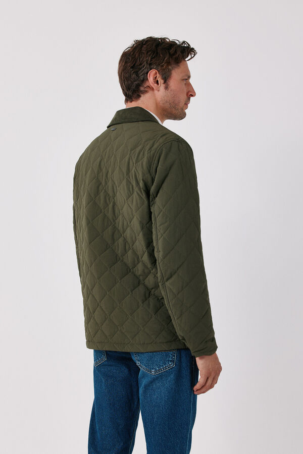 Cortefiel Diamond quilted jacket Kaki