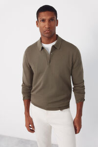 Cortefiel Long sleeve sleeve cotton polo shirt jersey