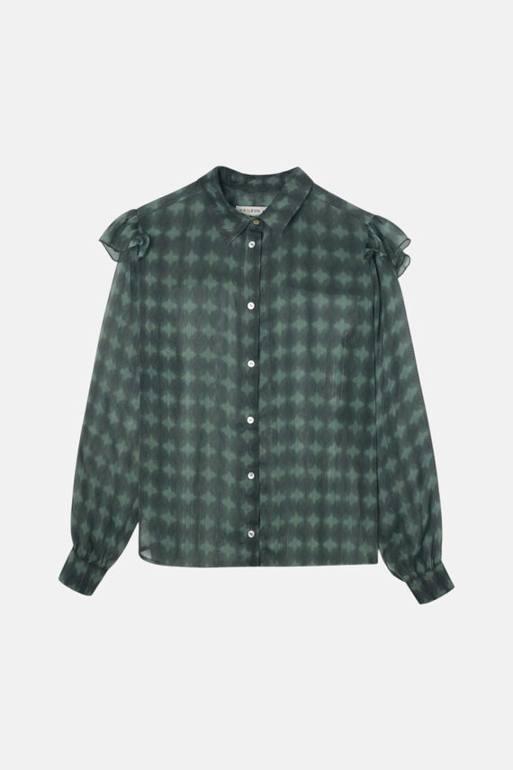 Blusa volantes estampado étnico