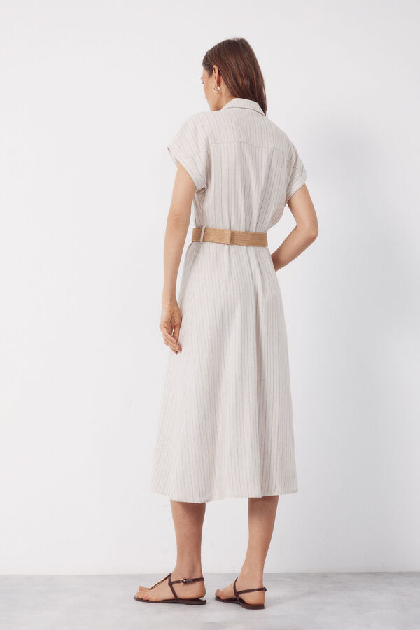 Cortefiel Linen dress Printed white