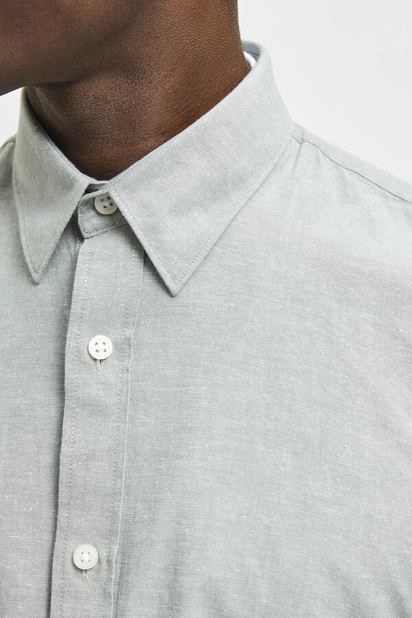 Cortefiel Camisa slim fit de algodón orgánico Gris