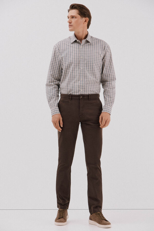 Cortefiel Slim fit chinos Dark brown