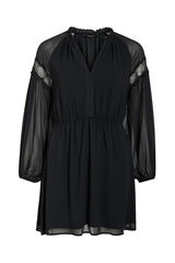 Vila Vestido curto de chiffon Preto