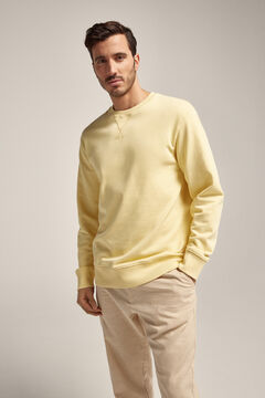 Cortefiel Organic cotton crew neck sweatshirt Yellow