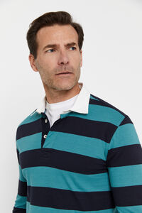 Cortefiel Striped rugby shirt Turquoise