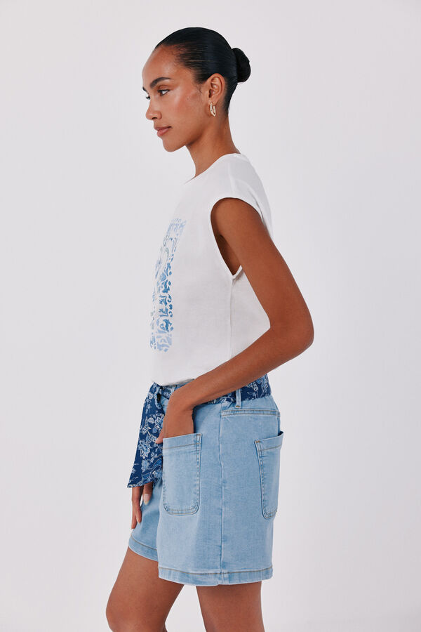 Cortefiel Printed T-shirt Printed blue