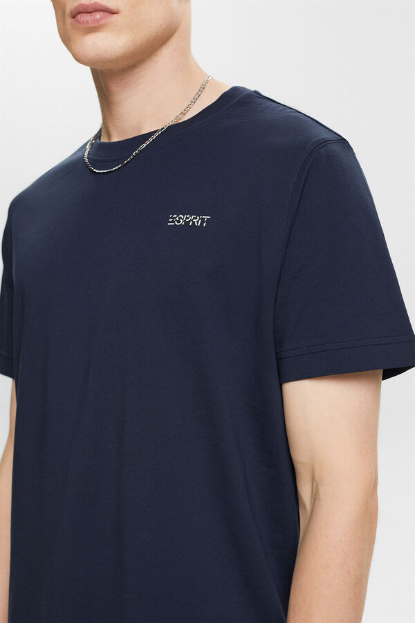 Cortefiel Camiseta básica algodón regular fit pequeño logo Azul marino