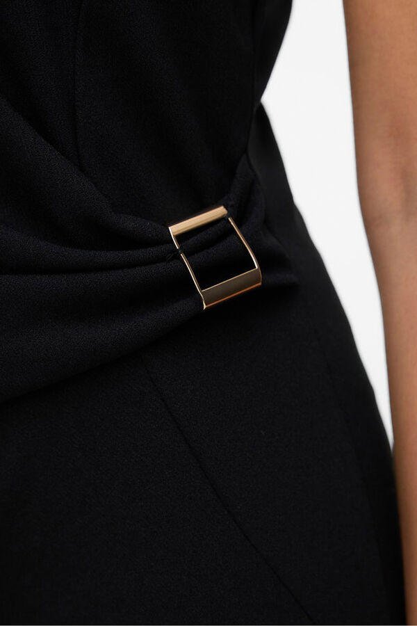 Vero Moda Vestido midi com detalhe de fivela  Preto