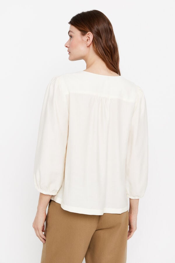 Cortefiel V-neck blouse White