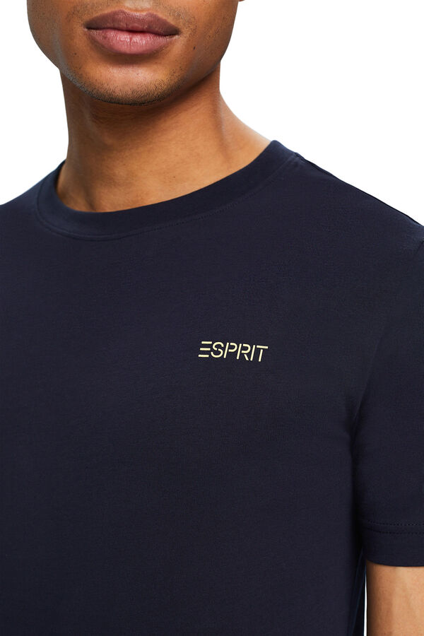 Cortefiel Essential slim-fit cotton T-shirt Navy