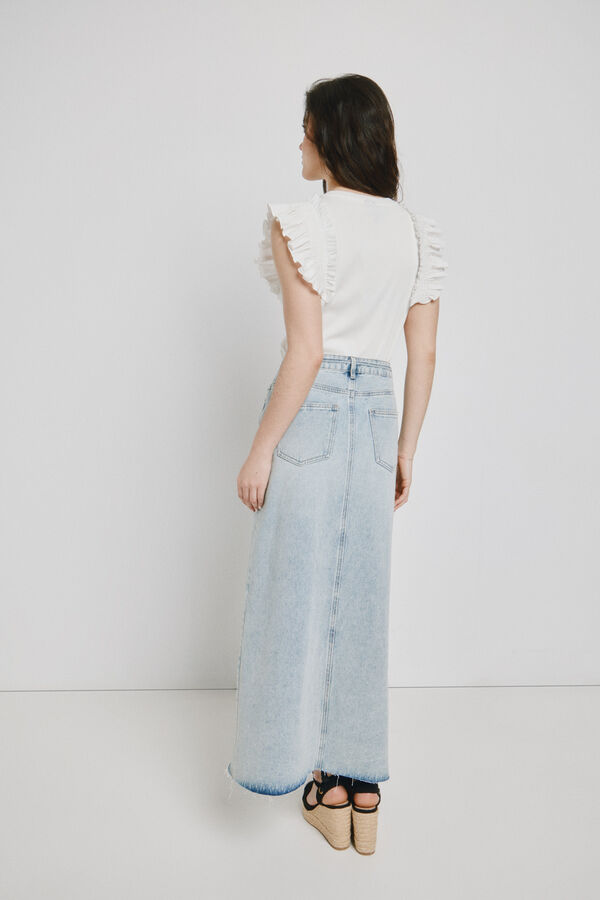 Vero Moda Saia comprida em denim Azul