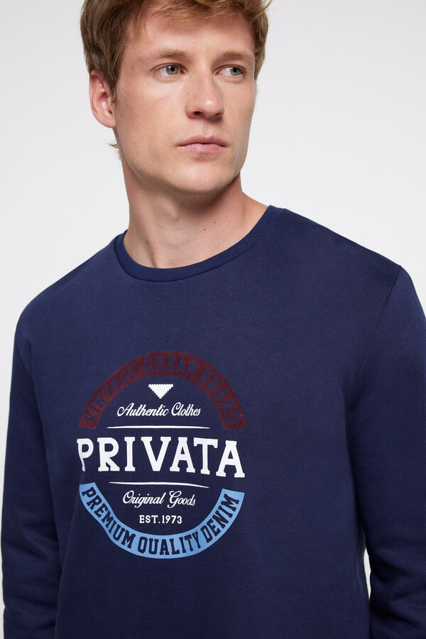 Privata Navy "brushed terry fleece" sweatshirt Blue