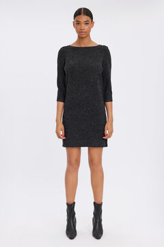 Cortefiel Short jersey-knit dress Black