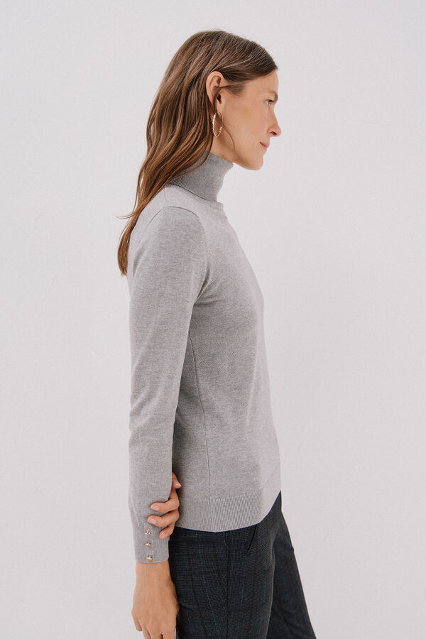 Cortefiel Short-sleeved jumper Grey