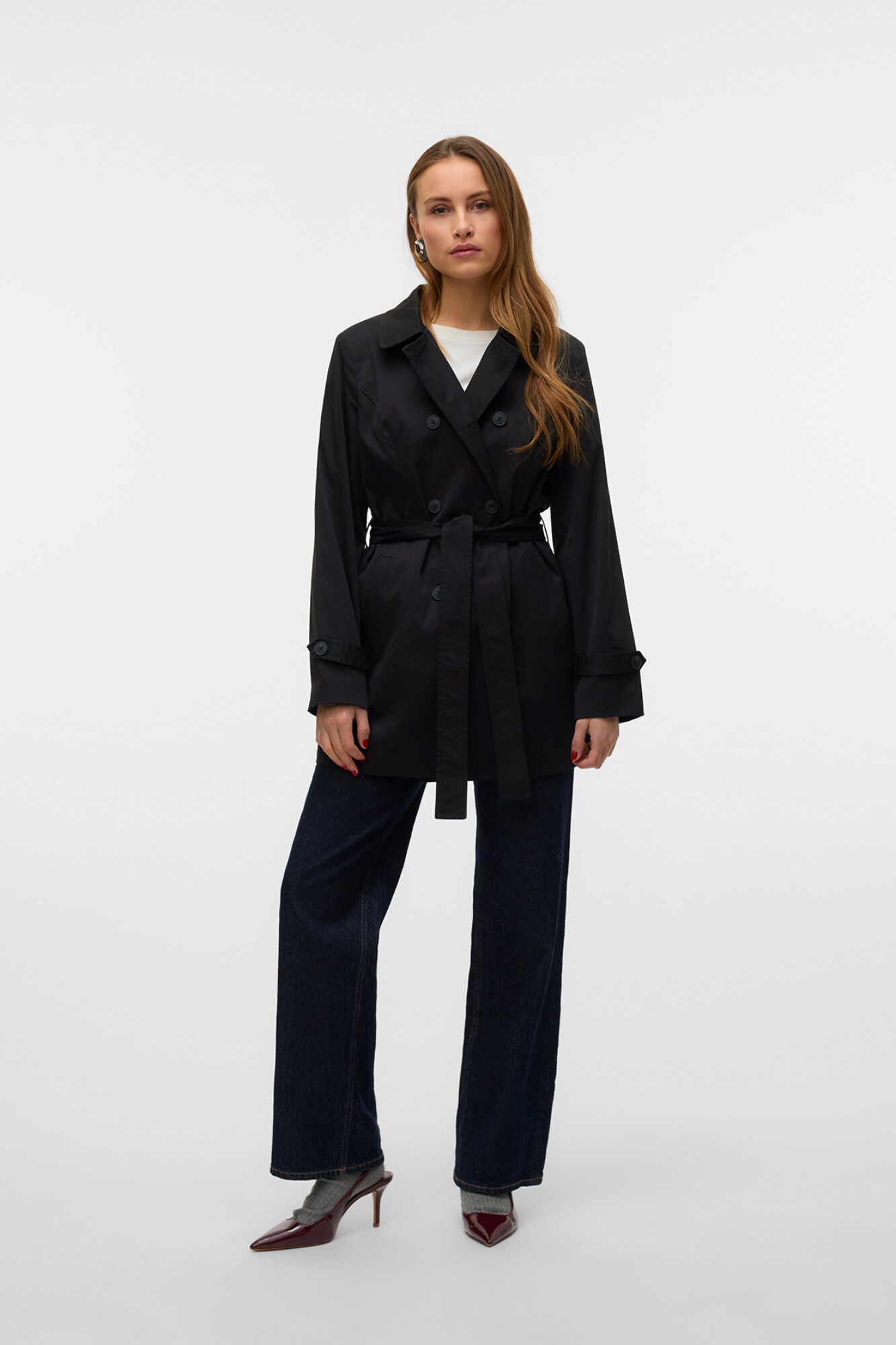 Vero Moda Gabardina 3/4 con cintur&oacute;n mujer