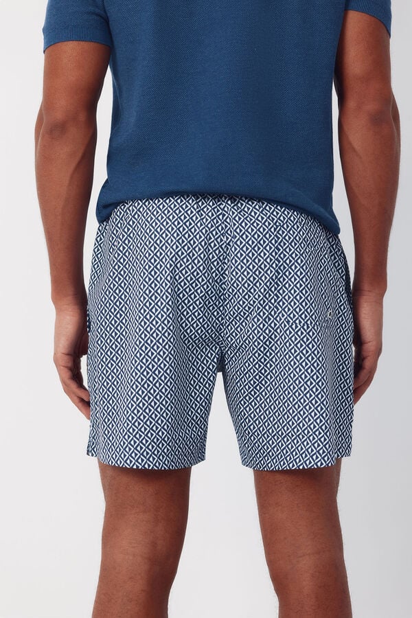 Cortefiel Diamond print swimwear Navy