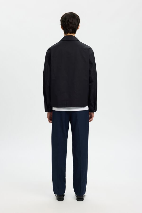 Selected Lightweight zip fastening jacket Black