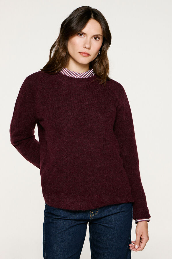 Selected Femme Camisola de lã e alpaca Roxo