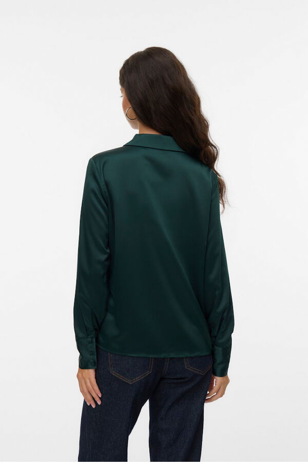 Vero Moda Camisa de cetim lisa Azul