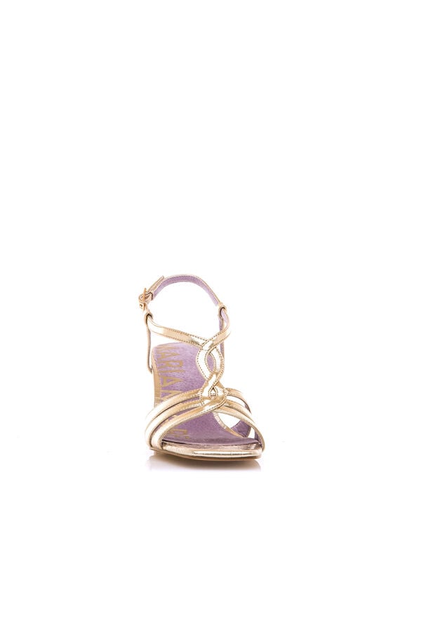 Maria Mare Woodit heeled sandal Gold