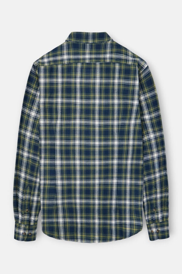 Silbon Camisa esportiva xadrez tartan bicolor Verde