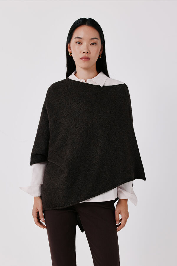 Cortefiel Soft touch poncho Dark brown