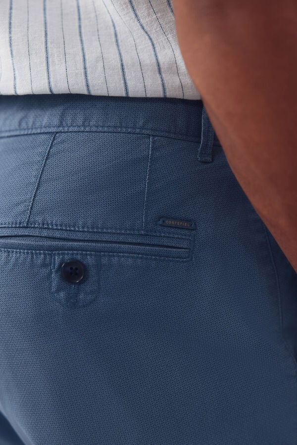 Cortefiel Bermuda chinos regular print Blue