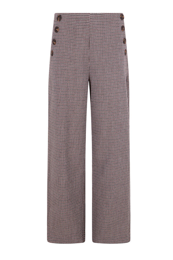 Cortefiel Women's cropped and wide-leg pants Printed red