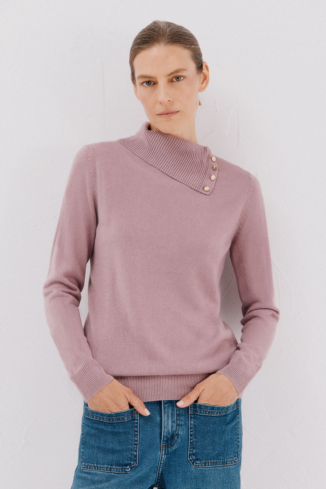 Cortefiel Button neck jumper
