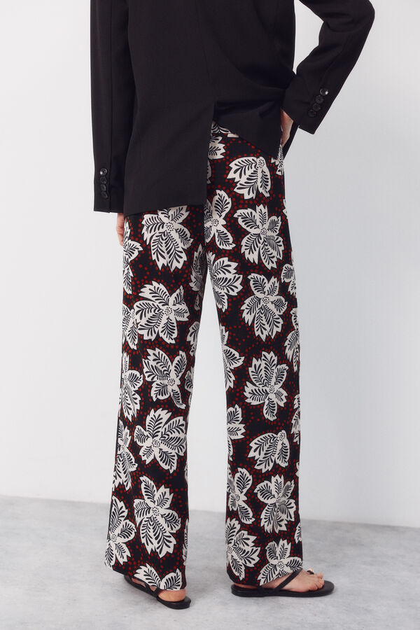 Cortefiel Structured fluid trousers Multicolour