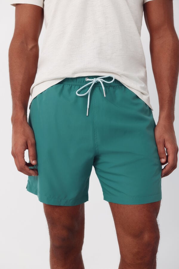 Cortefiel Plain basic swimwear Green