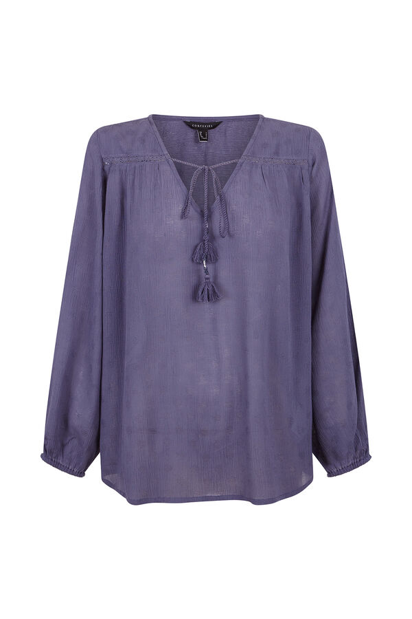 Cortefiel tassels blouse Blue