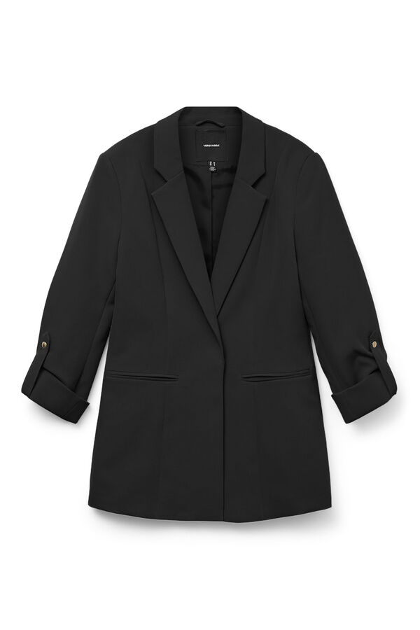Vero Moda Open blazer with rolled-up sleeve Black