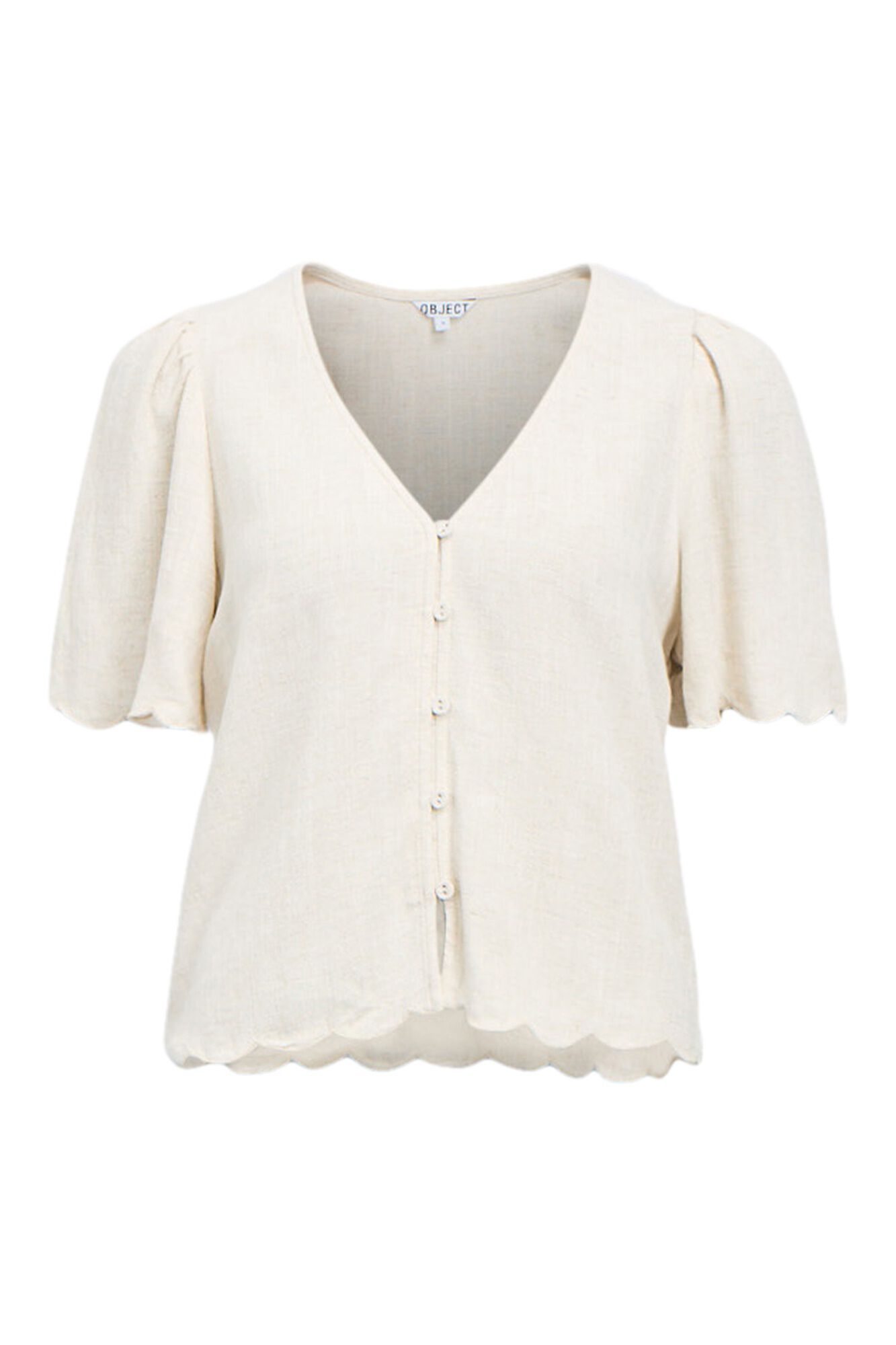 Object Blusa de linho de manga curta