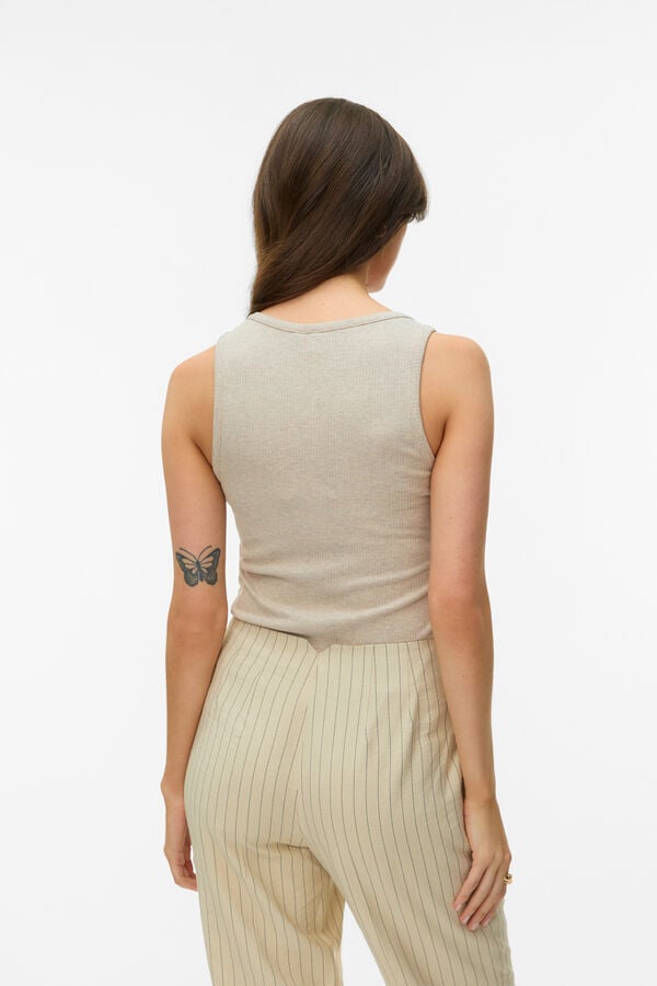 Vero Moda Top de al&ccedil;as com argola dourada Tostado