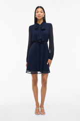 Vila Vestido curto de chiffon Azul