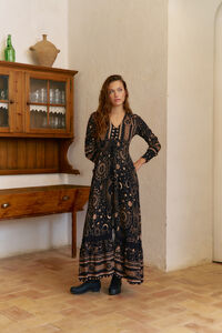 Jaase Vestido longo Sabrina com estampado Astrid