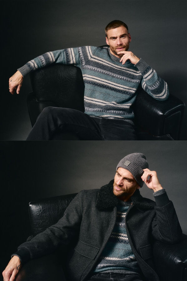 OOTO Camisola de natal gola caixa Cinzento