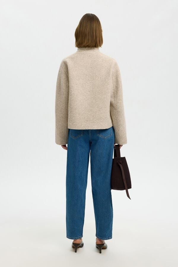Selected Wool bomber jacket Beige