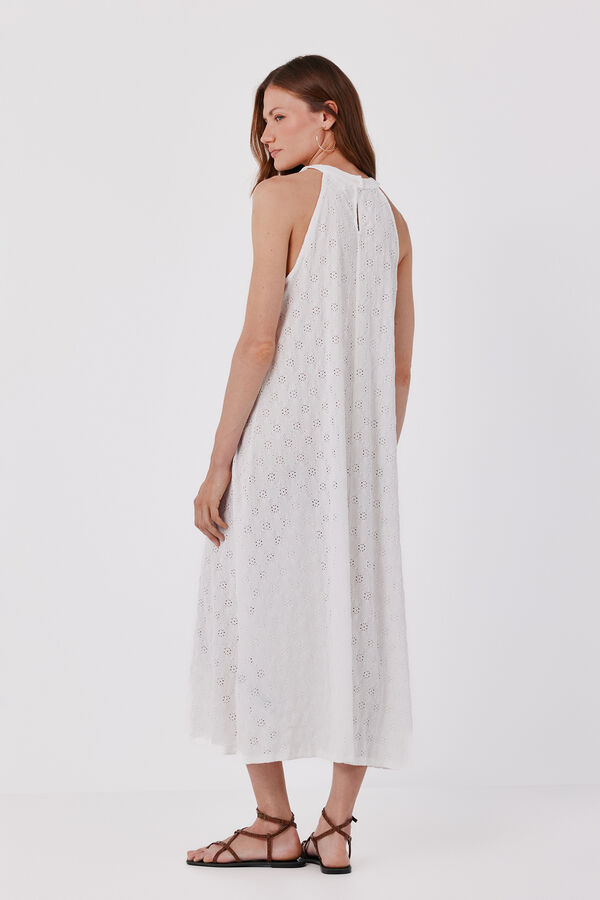 Cortefiel Vestido halter Ecru