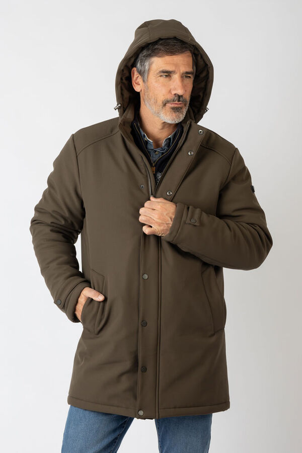 Privata Casaco longa com capuz Verde