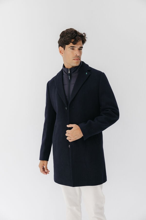 elPulpo Sobretudo com peito de tecido destacável Azul