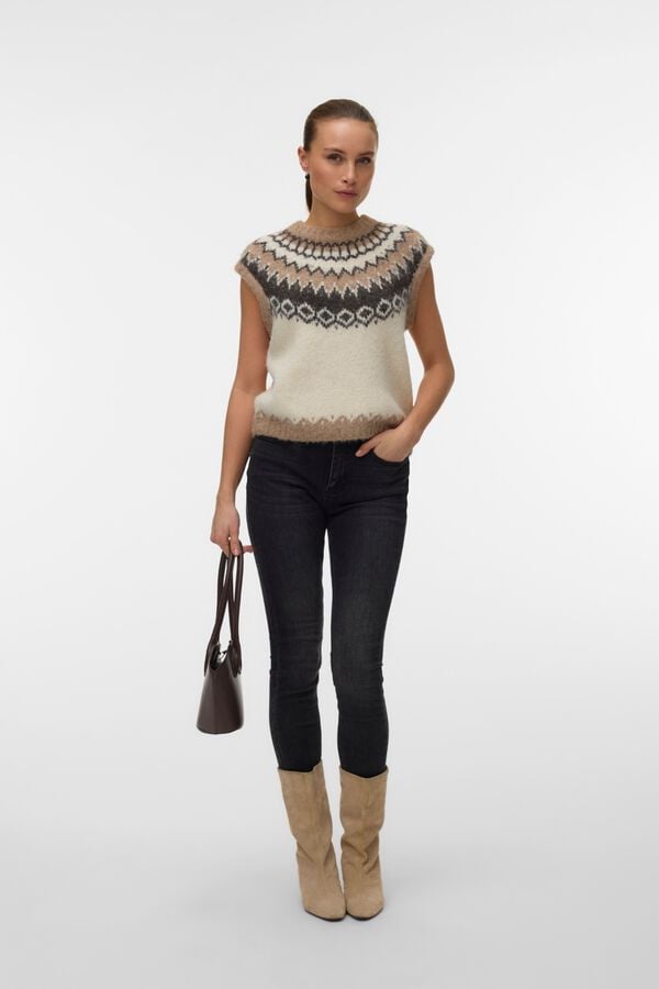 Vero Moda Greca knit gilet Beige