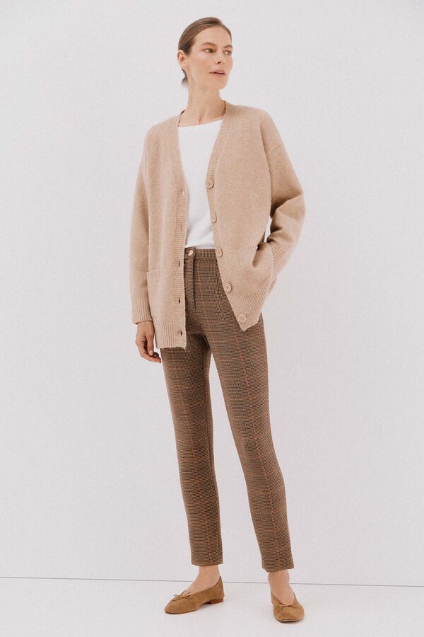 Cortefiel Comfort stretch pants Printed brown