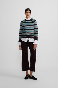 Silbon Camisola riscas com bot&otilde;es